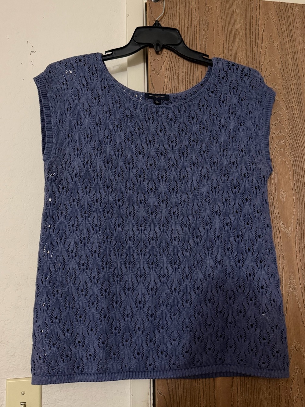 Banana Republic Heather Lavender Open-Knit Crew Sweater - Picture 6 of 7